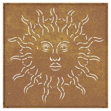 Garden Wall Decoration - Corten Steel Sun Design 55x55 cm