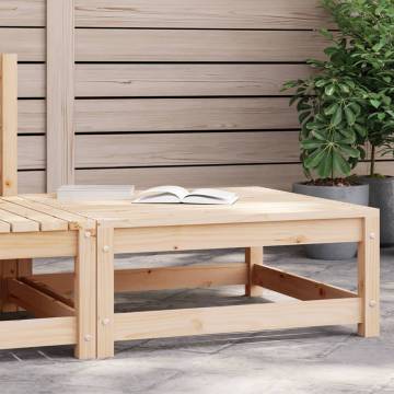 Garden Footstool 70x70x30 cm - Solid Pine Wood Design