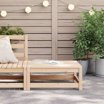 Garden Footstool 70x70x30 cm - Solid Pine Wood Design