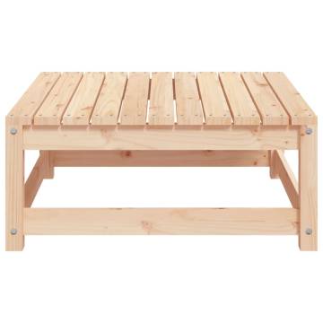 Garden Footstool 70x70x30 cm - Solid Pine Wood Design