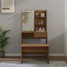 Dressing Table Set with LED Brown Oak Engineered Wood Colour brown oak Size 74.5 x 40 x 141 cm Quantity in Package 1 