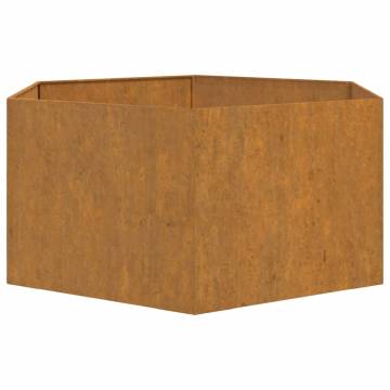 Rusty Corten Steel Planter 90x90x45 cm - Durable & Stylish