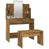 LED Dressing Table Set - Smoked Oak Engineered Wood