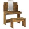 LED Dressing Table Set - Smoked Oak Engineered Wood