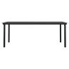 Stylish Black Garden Dining Table - 200x100 cm Steel & Glass