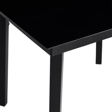 Stylish Black Garden Dining Table - 200x100 cm Steel & Glass