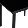 Stylish Black Garden Dining Table - 200x100 cm Steel & Glass