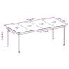 Stylish Black Garden Dining Table - 200x100 cm Steel & Glass