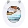 Stylish WC Toilet Seats 2 pcs with Lids - Muschel Design