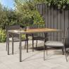 Garden Table 150x90x75 cm Poly Rattan and Acacia Wood Grey Colour grey Size 150 x 90 x 75 cm Quantity in Package 1 