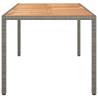 Stylish Poly Rattan & Acacia Wood Garden Table - 150x90 cm