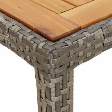 Stylish Poly Rattan & Acacia Wood Garden Table - 150x90 cm