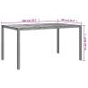 Stylish Poly Rattan & Acacia Wood Garden Table - 150x90 cm