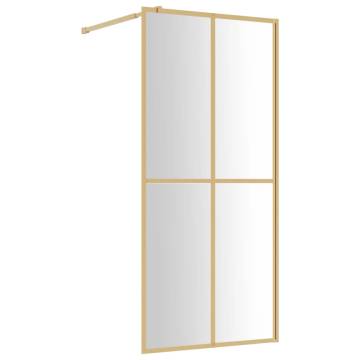 Walk-in Shower Wall with Clear ESG Glass Gold - 80x195 cm