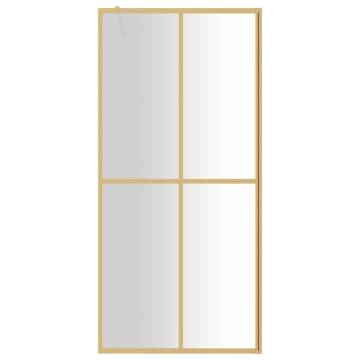 Walk-in Shower Wall with Clear ESG Glass Gold - 80x195 cm