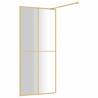 Walk-in Shower Wall with Clear ESG Glass Gold - 80x195 cm