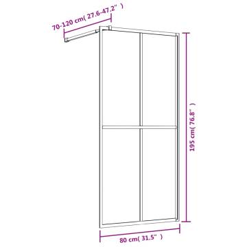 Walk-in Shower Wall with Clear ESG Glass Gold - 80x195 cm