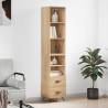 Highboard Sonoma Oak 34.5x34x180 cm Engineered Wood Colour sonoma oak Quantity in Package 1 Model 2 drawers 2 shelves 