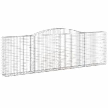 Arched Gabion Basket 400x30x120/140 cm - Galvanised Iron