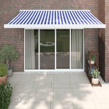 Retractable Awning Blue & White 3x2.5m | Durable & Stylish