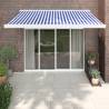 Retractable Awning Blue and White 3x2.5 m Fabric and Aluminium Colour blue and white (white frame) Size 3 x 2.5 m Quantity in Package 1 