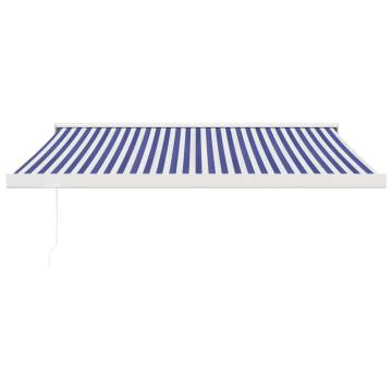 Retractable Awning Blue & White 3x2.5m | Durable & Stylish