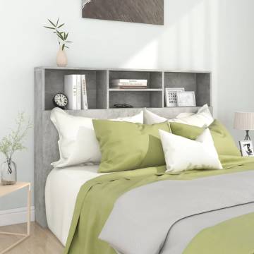 Headboard Cabinet Concrete Grey - Stylish Bedroom Storage