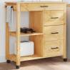 Kitchen Trolley MONZA 84x40x90 cm Solid Wood Pine Colour brown 