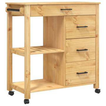 Kitchen Trolley MONZA - Solid Pine Wood | Hipomarket