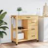 Kitchen Trolley MONZA - Solid Pine Wood | Hipomarket