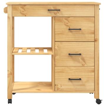 Kitchen Trolley MONZA - Solid Pine Wood | Hipomarket