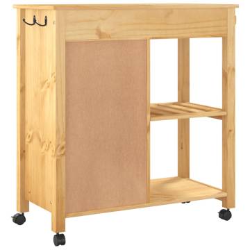 Kitchen Trolley MONZA - Solid Pine Wood | Hipomarket