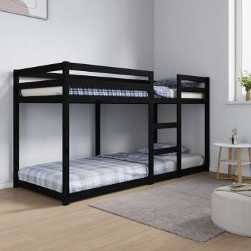 Bunk Bed Black 80x200 cm - Solid Wood Pine | HipoMarket