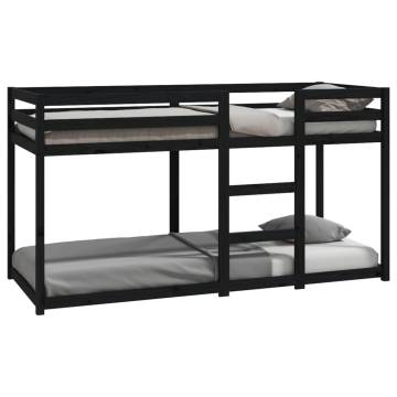 Bunk Bed Black 80x200 cm - Solid Wood Pine | HipoMarket