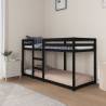 Bunk Bed Black 80x200 cm - Solid Wood Pine | HipoMarket