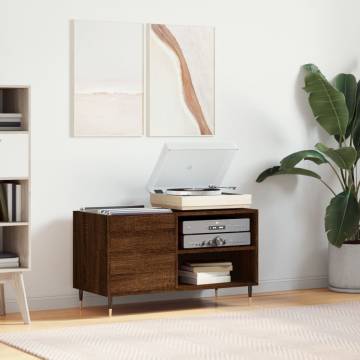 Stylish Record Cabinet in Brown Oak - 85x38x48 cm