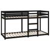 Bunk Bed Black 80x200 cm - Solid Wood Pine | HipoMarket