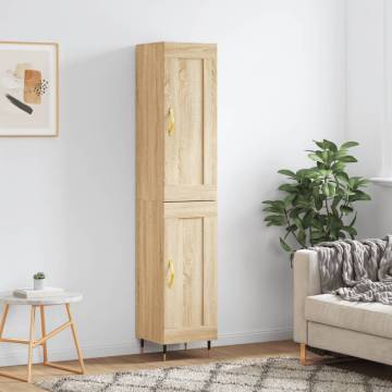 Stylish Highboard Sonoma Oak | 34.5x34x180 cm | Hipomarket