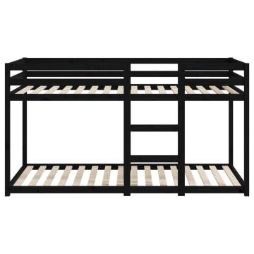 Bunk Bed Black 80x200 cm - Solid Wood Pine | HipoMarket