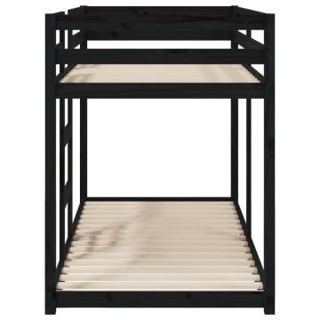 Bunk Bed Black 80x200 cm - Solid Wood Pine | HipoMarket