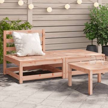 Garden Sofa Armless with Footstool - Solid Wood Douglas