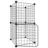 8-Panel Pet Cage with Door - Black Steel 35x35 cm | HipoMarket