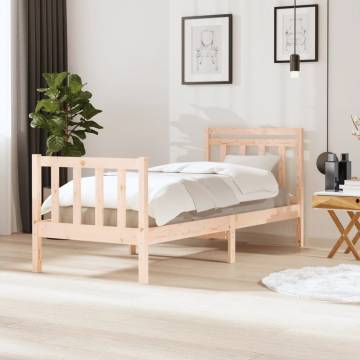 Solid Wood Bed Frame 90x200 cm - Timeless Design | Hipomarket