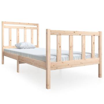 Solid Wood Bed Frame 90x200 cm - Timeless Design | Hipomarket