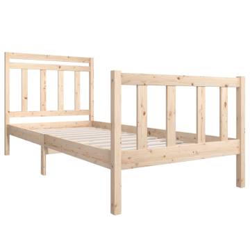 Solid Wood Bed Frame 90x200 cm - Timeless Design | Hipomarket