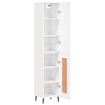 Stylish Highboard White - 34.5x34x180 cm Engineered Wood