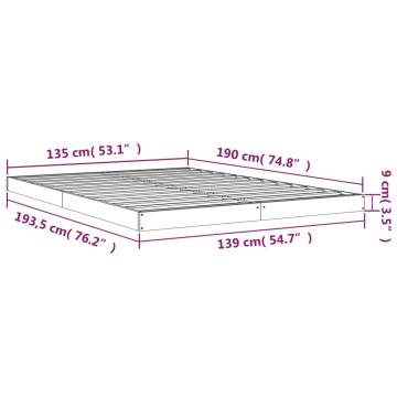 Stylish 135x190 cm Double Wood Pine Bed Frame | HipoMarket