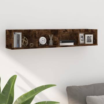 CD Wall Shelf Smoked Oak - Stylish & Practical Storage Solution