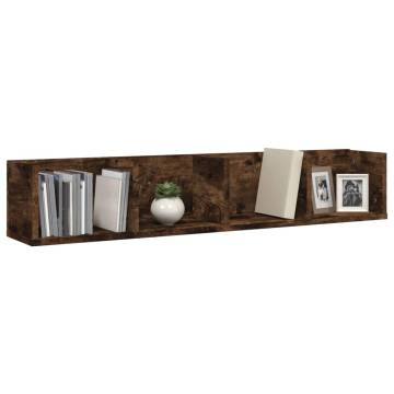 CD Wall Shelf Smoked Oak - Stylish & Practical Storage Solution