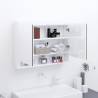 Stylish Bathroom Mirror Cabinet 80x15x60 cm - Shining White